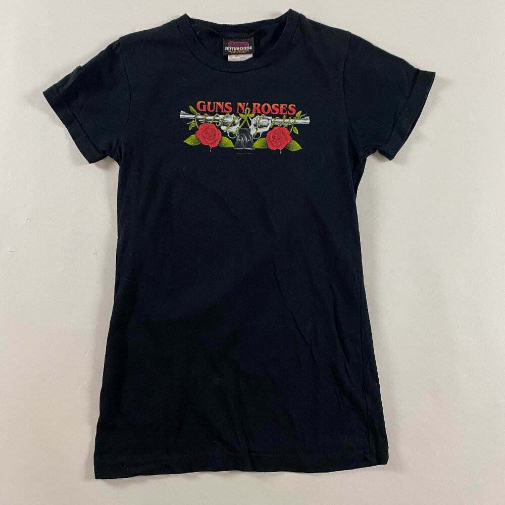 Vintage 2004 Guns 'N Roses Women's T Shirt Size Medium Black Cotton Y2K